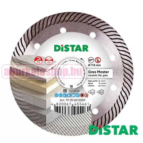 Distar Gres Master gyémánttárcsa 115 x 1,4 x 10 mm