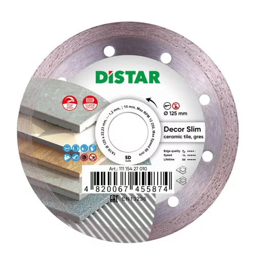 Distar Decor Slim gyémánttárcsa 125 x 1,2 x 8 mm