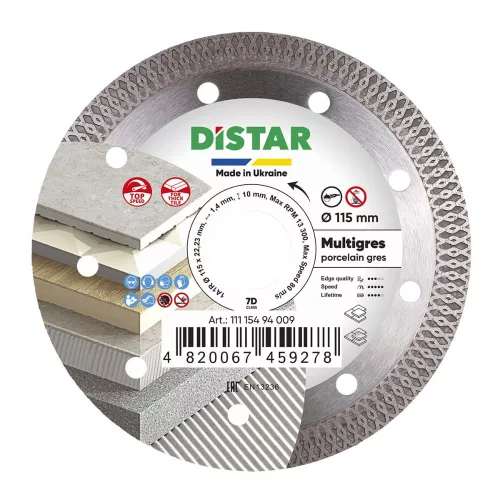 Distar Multigres gyémánttárcsa 115 x 1,4 x 10 mm