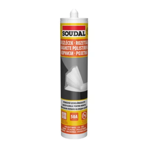 Soudal 50A diszperziós szerelőragasztó (díszléc, stukkó) 280 ml
