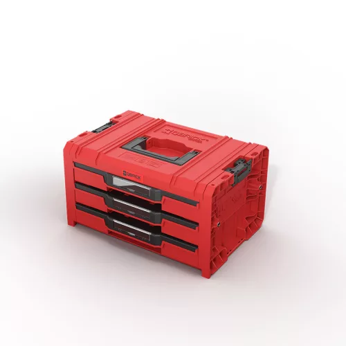 QBRICK SYSTEM PRO Drawer 3 Toolbox 2.0 Expert Red Ultra HD Custom fiókos szerszámosláda