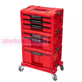   QBRICK SYSTEM PRO Red Ultra HD fiókos szerszámosláda szett 4 részes