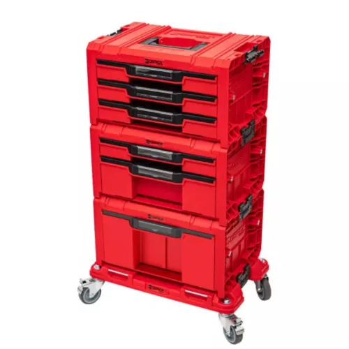 QBRICK SYSTEM PRO Red Ultra HD fiókos szerszámosláda szett 4 részes
