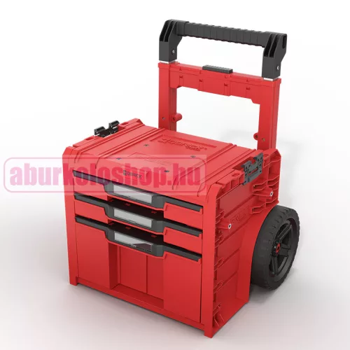 QBRICK SYSTEM PRO Cart 2.0 Plus Drawer 3 Red Ultra HD mobil fiókos szerszámosláda