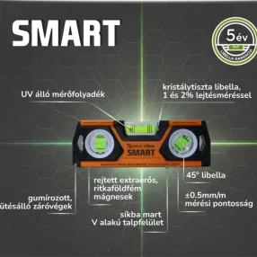 SMART mágneses torpedó vízmérték 25 cm