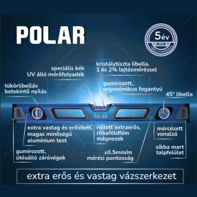 POLAR mágneses vízmérték 30cm