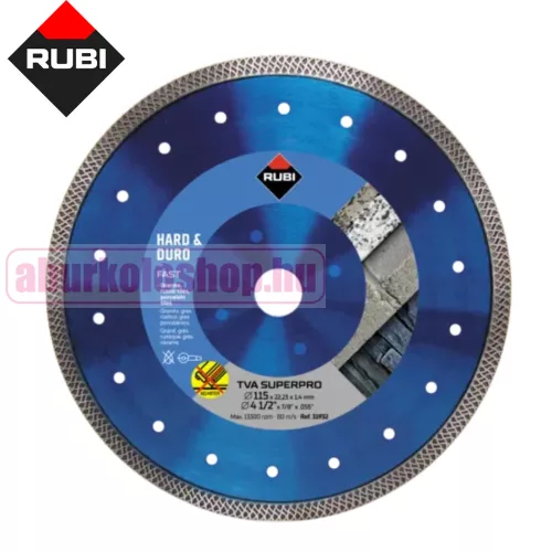 RUBI TVA 115 SUPERPRO gyémánt vágótárcsa kemény anyagokhoz 115 mm (31932)