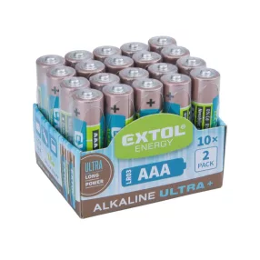 Extol alkáli elem készlet AAA LR6 1,5V 20 db
