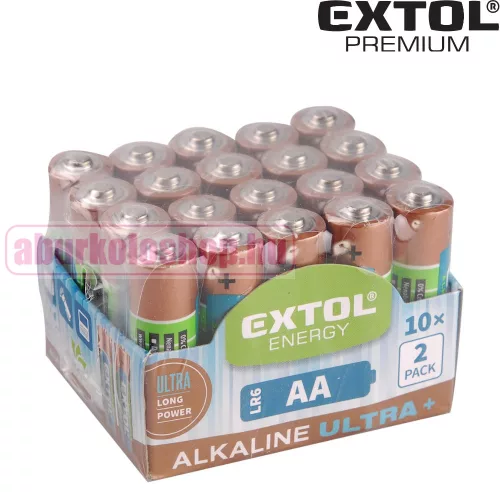 Extol alkáli elem készlet AA LR6 1,5V 20 db