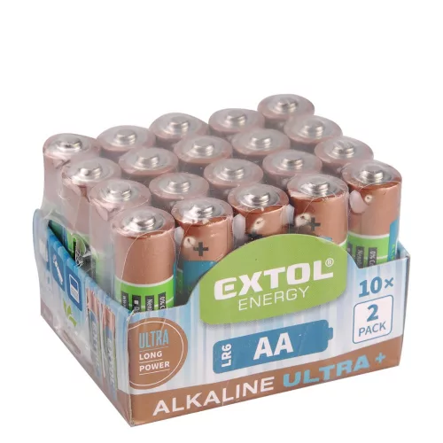 Extol alkáli elem készlet AA LR6 1,5V 20 db