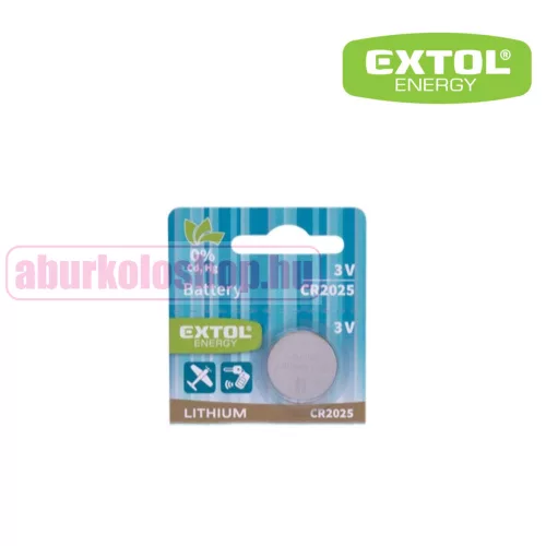 EXTOL gombelem CR2025 3 V lítium