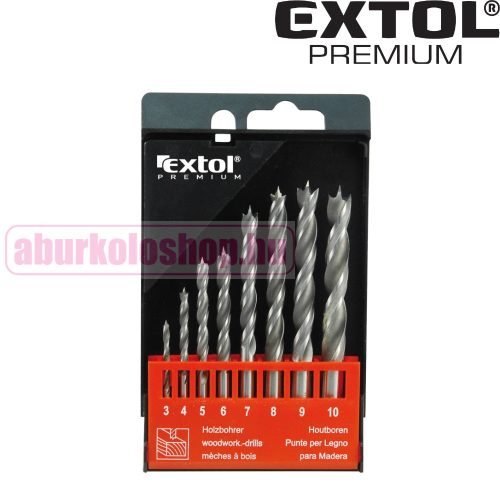 Extol fafúró készlet műanyag dobozban, 8 részes