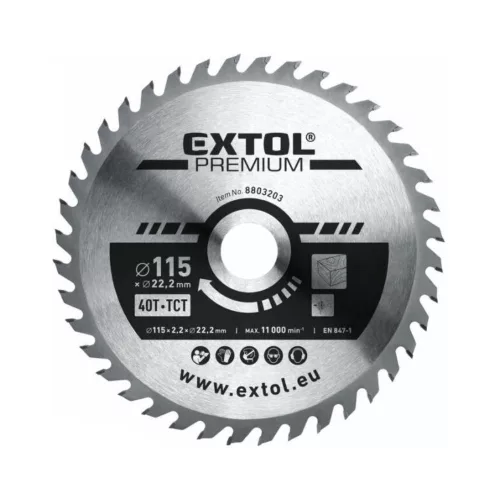 Extol körfűrészlap keményfémlapkás 115 mm 22,2 mm T40 (8803203)