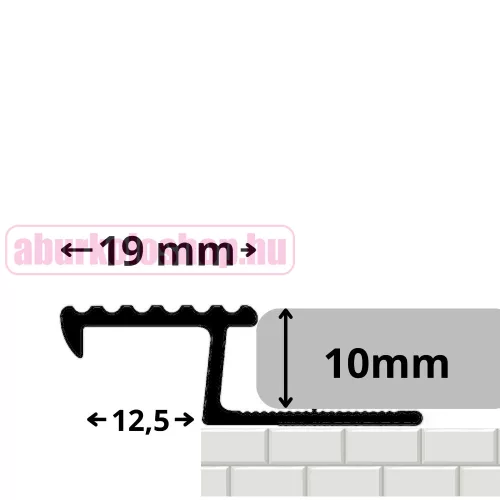 RODELUX alumínium lépcső élvédő profil 10mm eloxált inox 250 cm