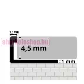   Rodelux L alakú natúr alumínium csempe élvédő 250 cm 4,5 mm