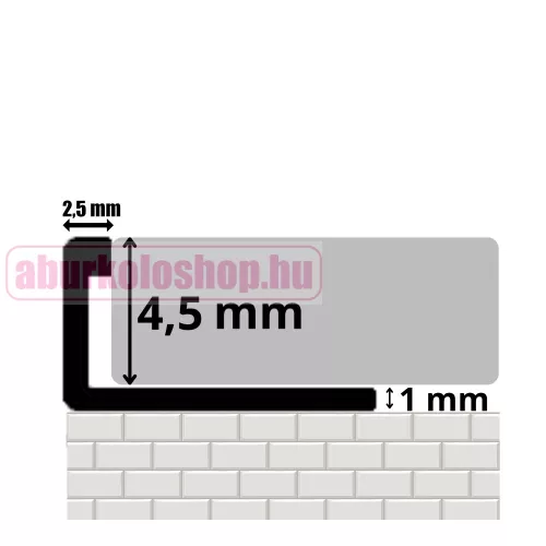 Rodelux L alakú natúr alumínium csempe élvédő 250 cm 4,5 mm