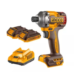   INGCO P20S 20V akkus ütvecsavarozó 1/4", 285 Nm, BL, 2 × 2,0 Ah akkuval és töltővel