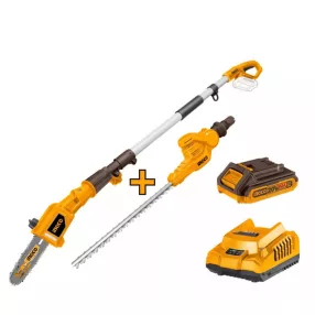   INGCO akkus magassági sövényvágó és ágvágó készlet 460/200 mm (1×2,0 Ah akkumulátorral és töltővel)