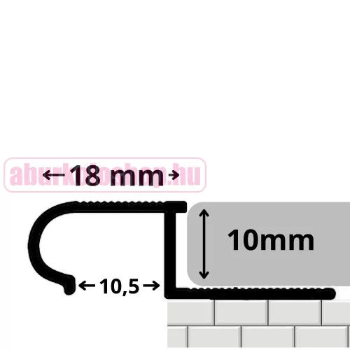 RODELUX alumínium lépcső élvédő íves profil 10mm eloxált ezüst 250 cm