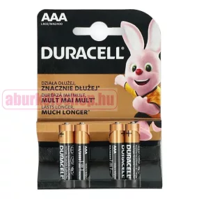 Duracell LR03 (AAA) alkáli elem 1,5 V 4 db