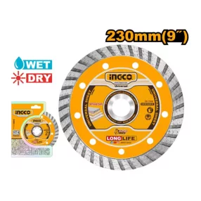 INGCO turbó gyémánt vágókorong, 230 × 10 × 22,2 mm
