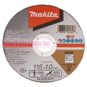 Makita inoxvágó tárcsa 115x1,0mm A60U-BF (E-03034)