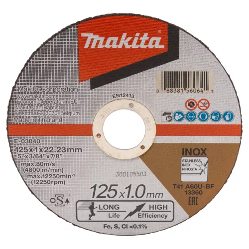 Makita inoxvágó tárcsa 125x1,0mm A60U-BF (E-03040)
