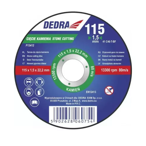 DEDRA vágókorong kőhöz 125x1,5x22,2 mm vékony korund