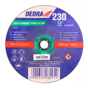 DEDRA vágókorong kőhöz 230x3,2x22,2 mm korund