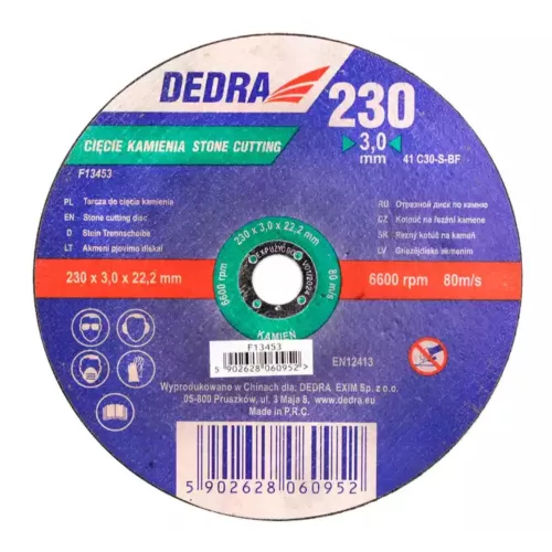 DEDRA vágókorong kőhöz 230x3,2x22,2 mm korund