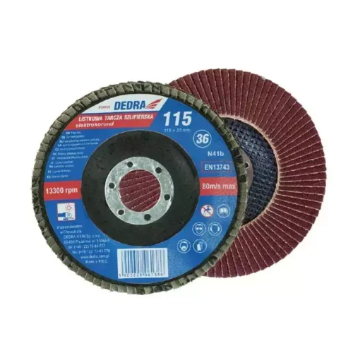 DEDRA lamellás csiszolótárcsa 115 mm P80 közepesen finom szemcseméret