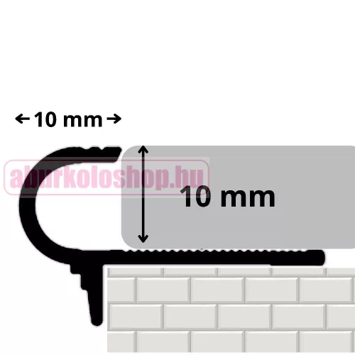 RODELUX alumínium lépcső élvédő lekerekített profil 10mm eloxált ezüst 250 cm