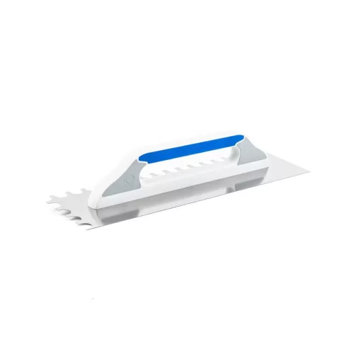 Kubala 0254 rozsdamentes fogazott glettvas 130×480 mm, félköríves fogazattal