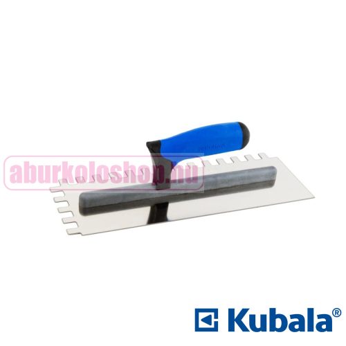 KUBALA 0258 rozsdamentes simító, 130 x 355 mm, kerekített fogazás 12x16 mm