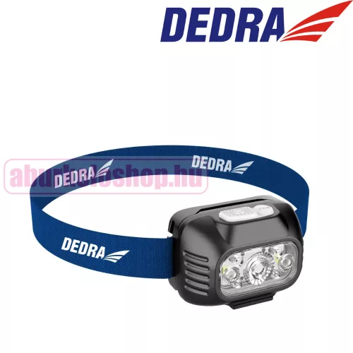 DEDRA akkumulátoros fejlámpa fehér és piros fénnyel 650 lumen