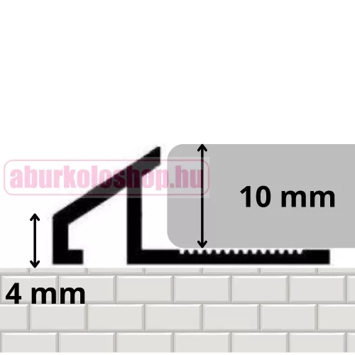 RODELUX alumínium garázs profil 10mm eloxált ezüst 250 cm