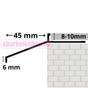   RODELUX alumínium terasz vízvető profil 8 mm x 45 mm natúr 250 cm