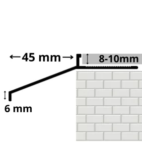   RODELUX alumínium terasz vízvető profil 8 mm x 45 mm RAL7016 matt antracit 250 cm
