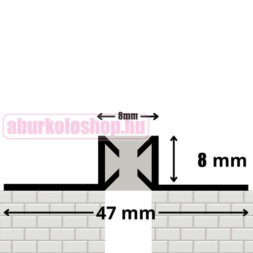 Rodelux PVC dilatációs profil Bahama 8 mm dilatációs szélesség 8 mm laphoz 250 cm