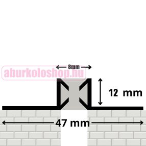   Rodelux PVC dilatációs profil Manhattan 8 mm dilatációs szélesség 12 mm laphoz 250 cm