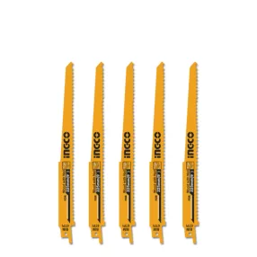   INGCO bimetál szablyafűrészlap szöges fához 225 mm, 6 TPI (5 db)