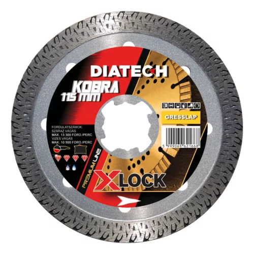 Diatech Kobra gyémántárcsa 115 mm, Xlock befogással