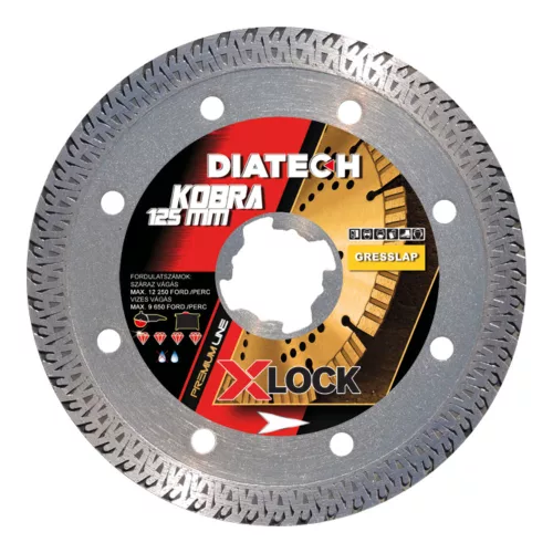Diatech Kobra gyémántárcsa 125 mm, Xlock befogással