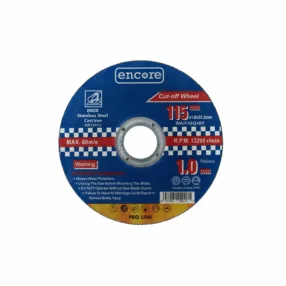 ENCORE fémvágó korong 115 × 1,0 × 22,23 mm, INOX 25db