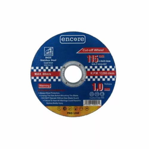 ENCORE fémvágó korong 115 × 1,0 × 22,23 mm, INOX 25db