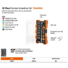 Műszerész csavarhúzó készlet 32db Truper /JOY-32/